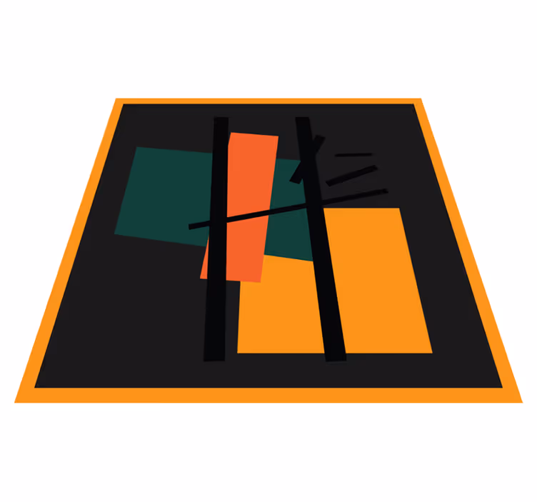 Tapis vinyle design moderne segments de couleurs abstraits - TenStickers
