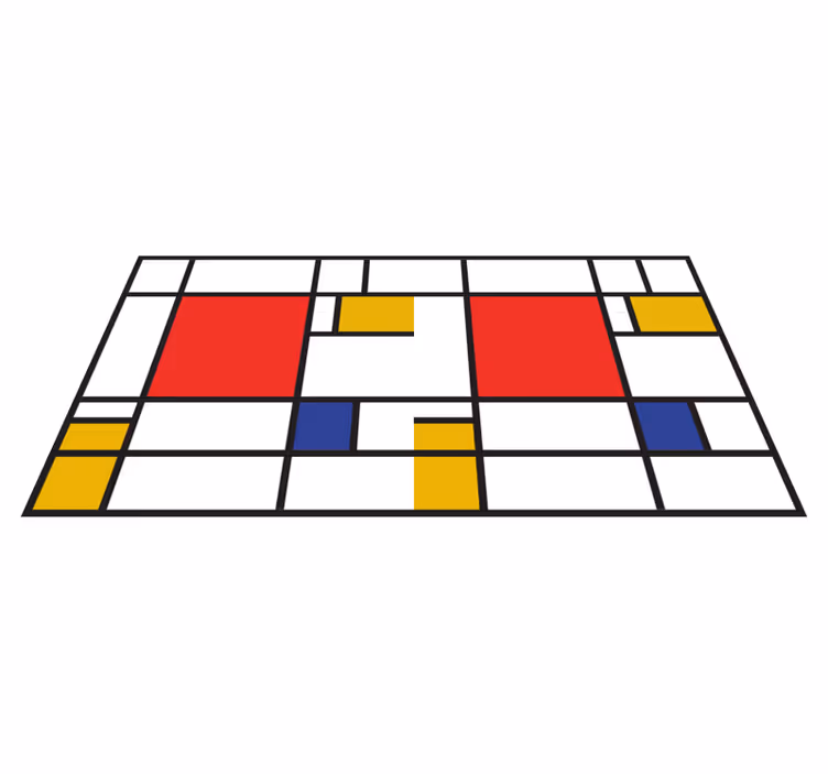 Tapis vinyle design moderne blocs géométriques colorés - TenStickers