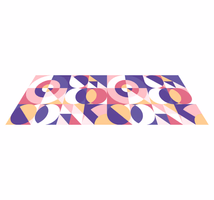 Tapis vinyle carreaux de ciment formes géométriques colorées - TenStickers