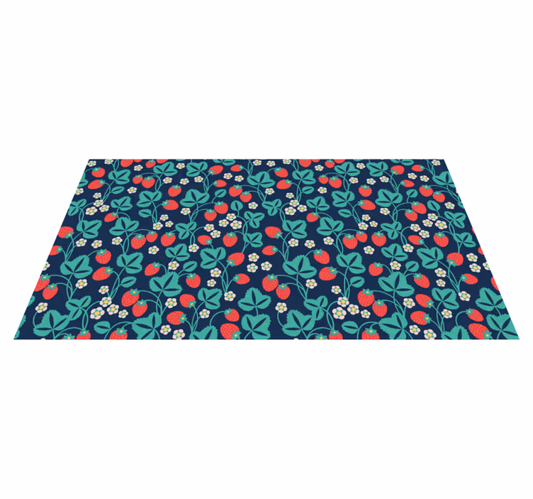 Tapis vinyle plantes inspiration florale de fraise - TenStickers