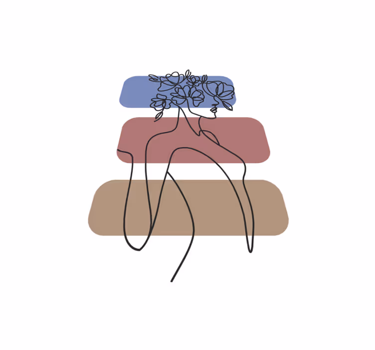 Tapis vinyle minimaliste contour botanique gracieux - TenStickers