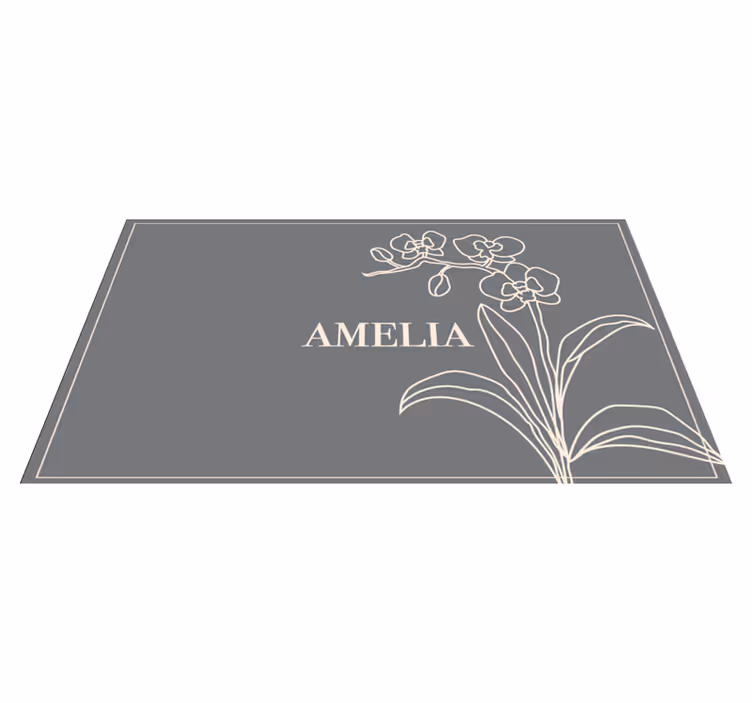 Tapis vinyle personnalisé floral élégant sur mesure - TenStickers