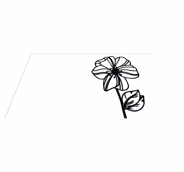 Tapis vinyle plantes design élégant en noir et blanc - TenStickers
