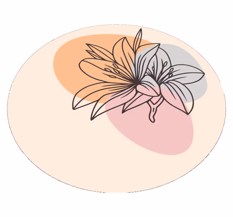 Tapis vinyle Jolie paire de fleurs minimalistes - TenStickers