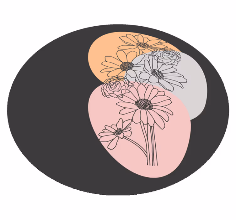 Tapis vinyle plantes composition en cercle - TenStickers