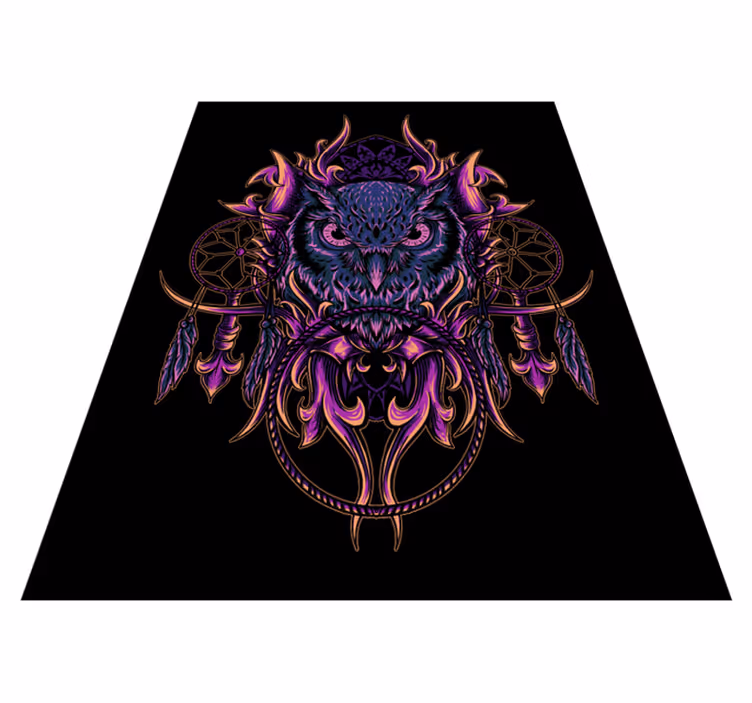 Tapis vinyle animal art attrape-rêves hibou - TenStickers