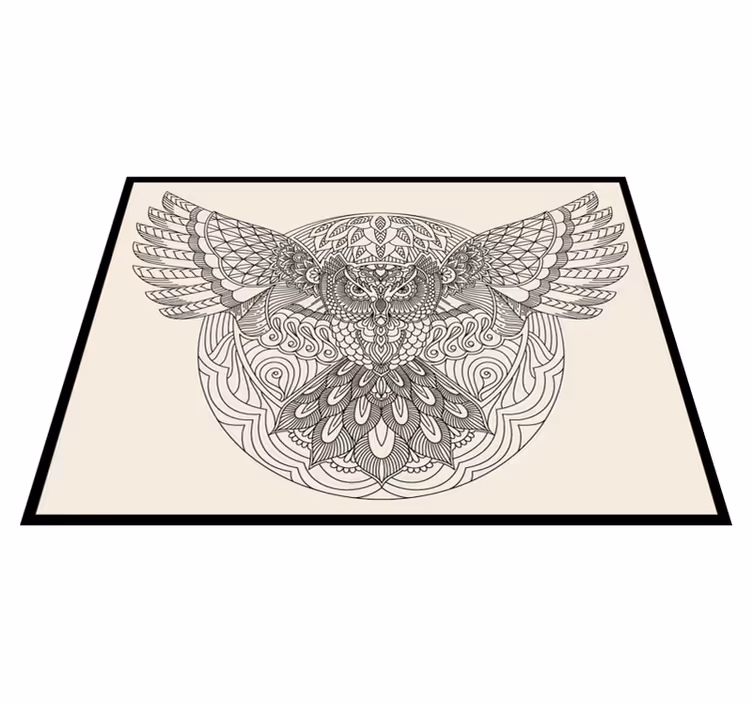 Tapis vinyle chambre Chouette noire aux ailes ouvertes - TenStickers