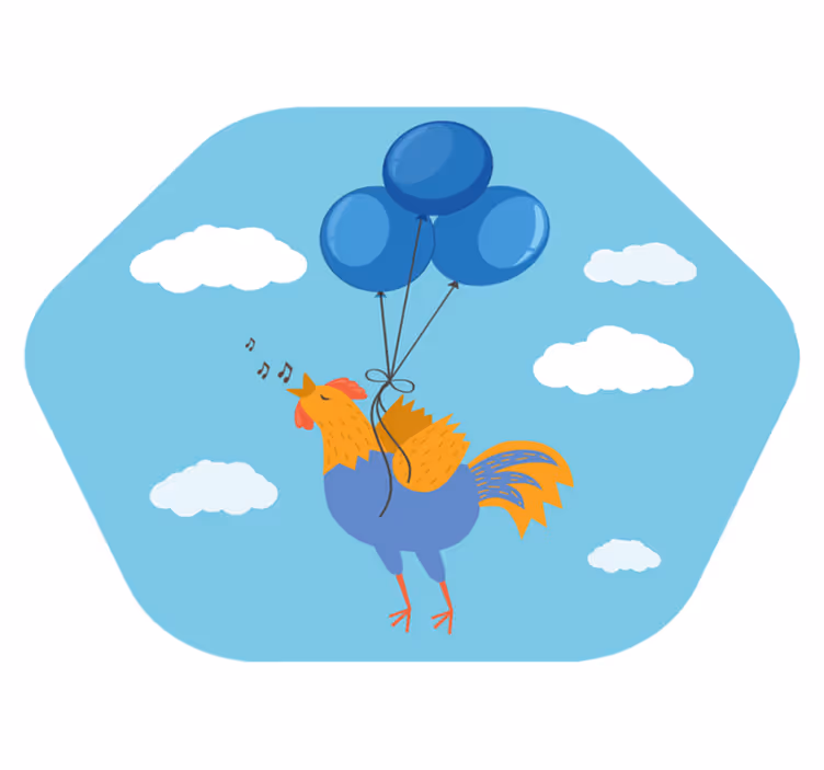Tapis vinyle autres tapis ballons joyeux en forme de coq - TenStickers