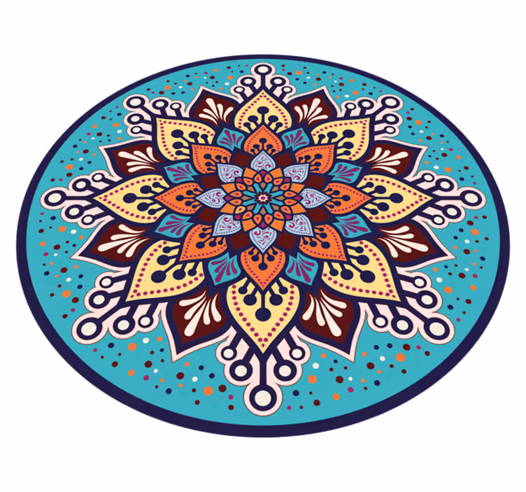 Tapis vinyle mandala arte colorido en círculo - TenStickers