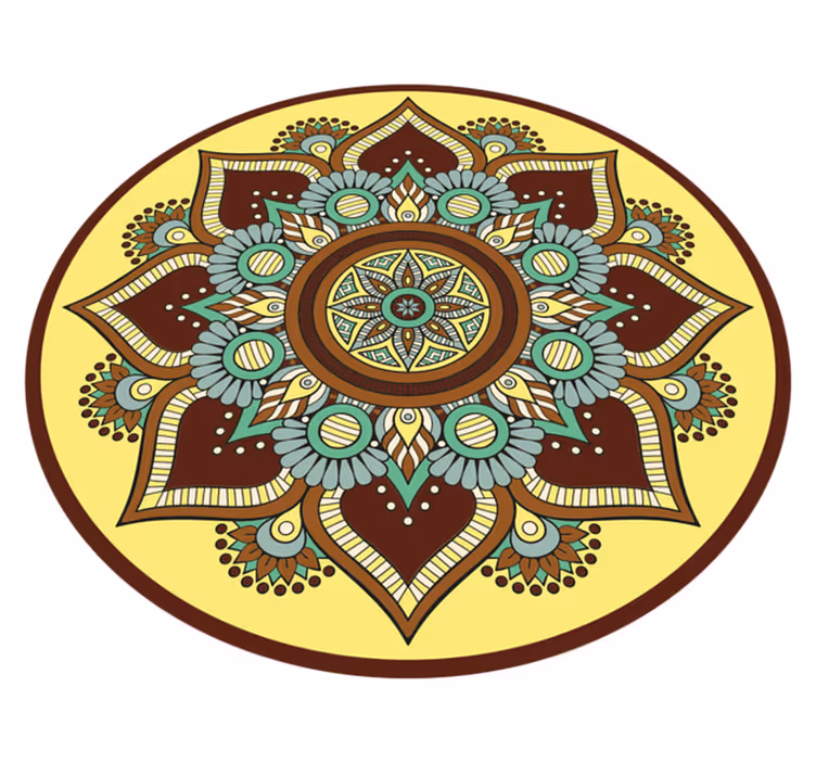 Tapis vinyle mandala motif orné coloré - TenStickers