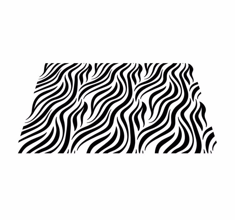 Tapis vinyle motif animal lignes noires ondulées - TenStickers