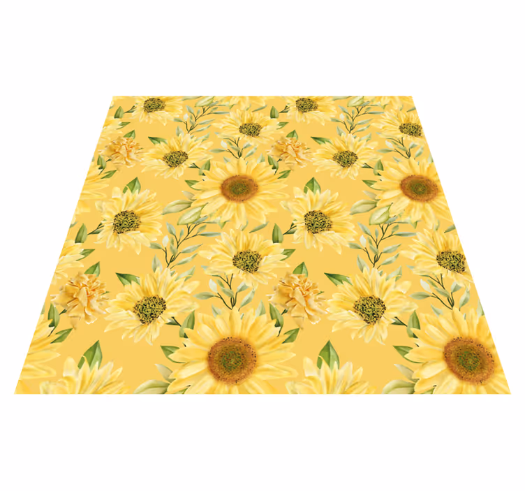 Tapis vinyle plantes emblème du tournesol - TenStickers