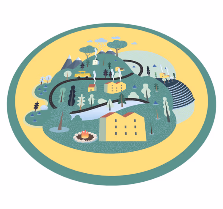 Tapis vinyle route voyage ludique dans le paysage - TenStickers