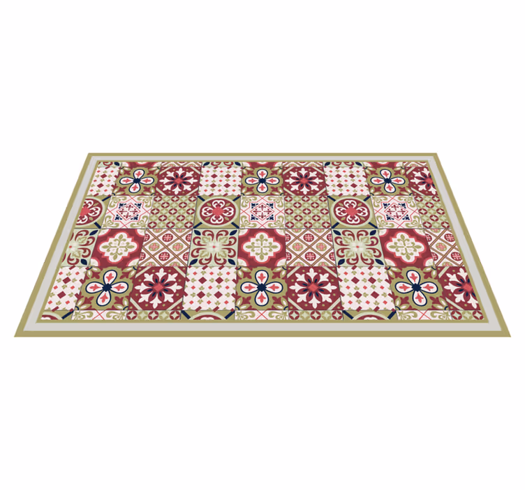 Tapis vinyle salle de bain motifs à motifs colorés - TenStickers