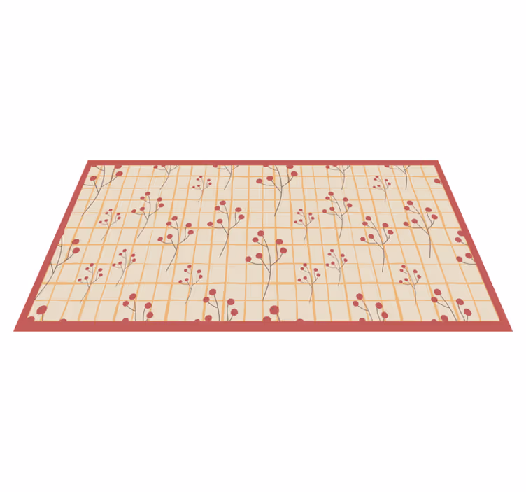 Tapis vinyle plantes motif de grille carrée - TenStickers