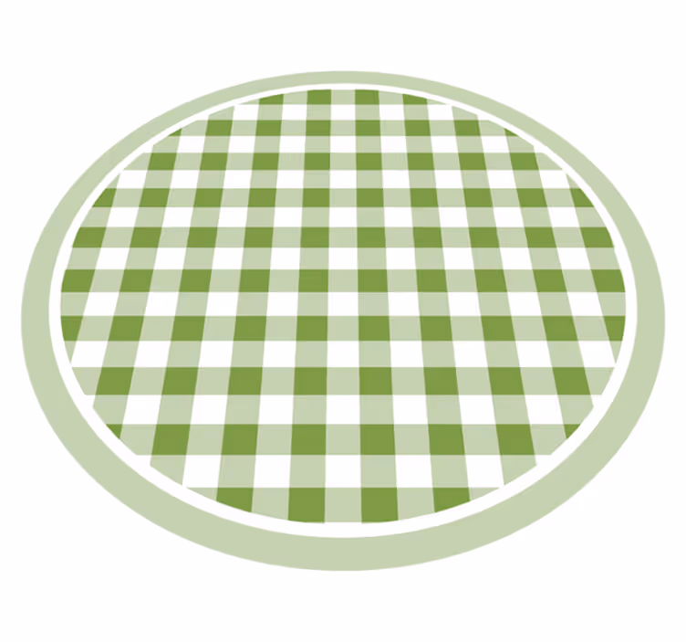 Tapis vinyle rond motif carreaux verts - TenStickers