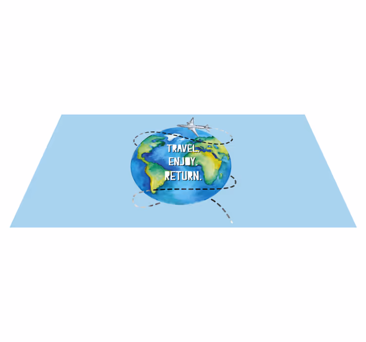 Tapis vinyle carte du monde voyage délice reviens - TenStickers