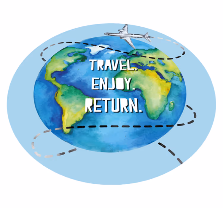 Tapis vinyle carte du monde expédition joie retour - TenStickers