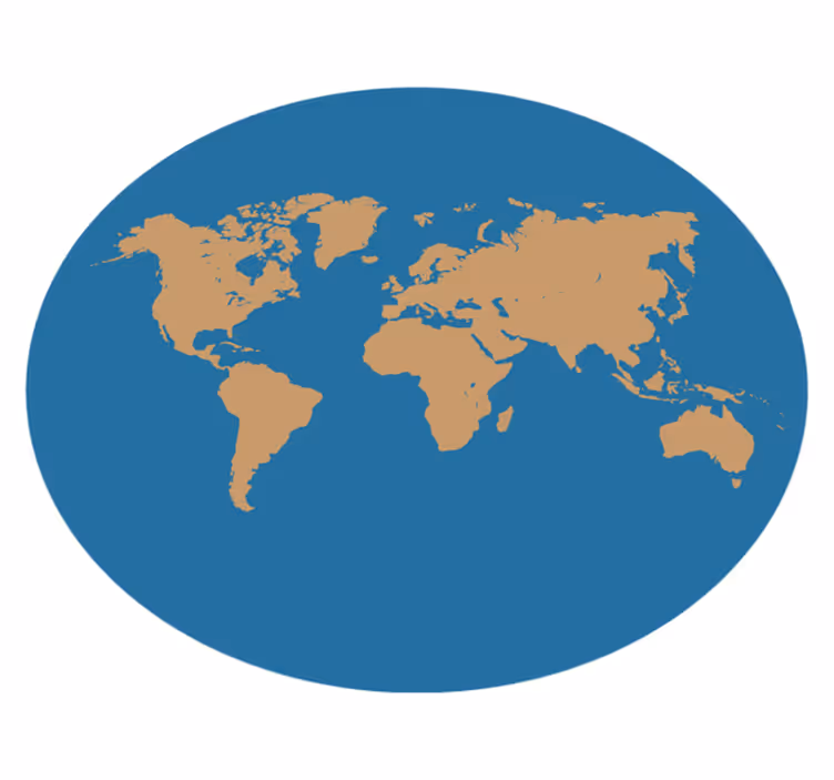 Tapis vinyle carte du monde Belle terre avec des océans bleus - TenStickers