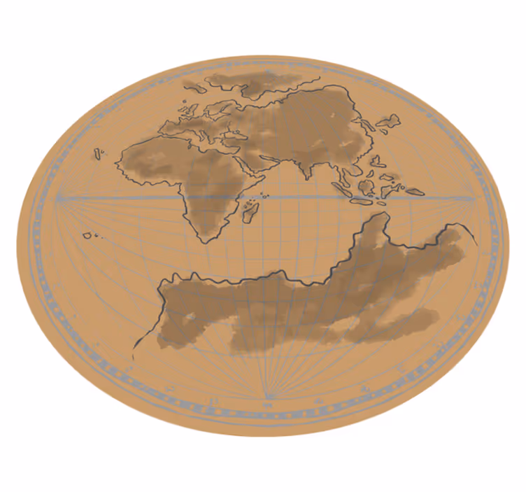 Tapis vinyle carte du monde contour global - TenStickers