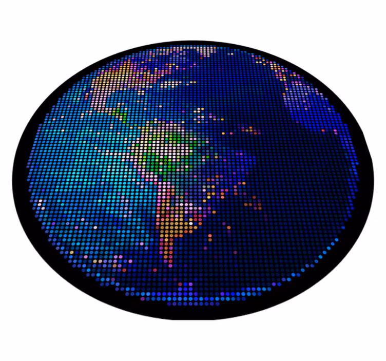 Tapis vinyle carte du monde boule de terre disco - TenStickers