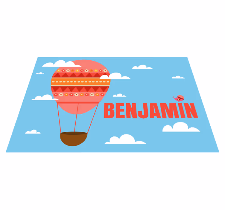 Tapis vinyle autres tapis ballon à air rouge avec nom - TenStickers