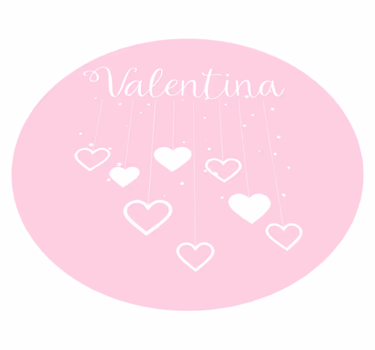 Tapis vinyle autres tapis coeurs roses suspendus avec nom - TenStickers