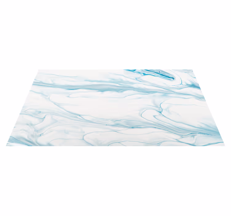 Tapis vinyle motif Marbre bleu clair et blanc - TenStickers