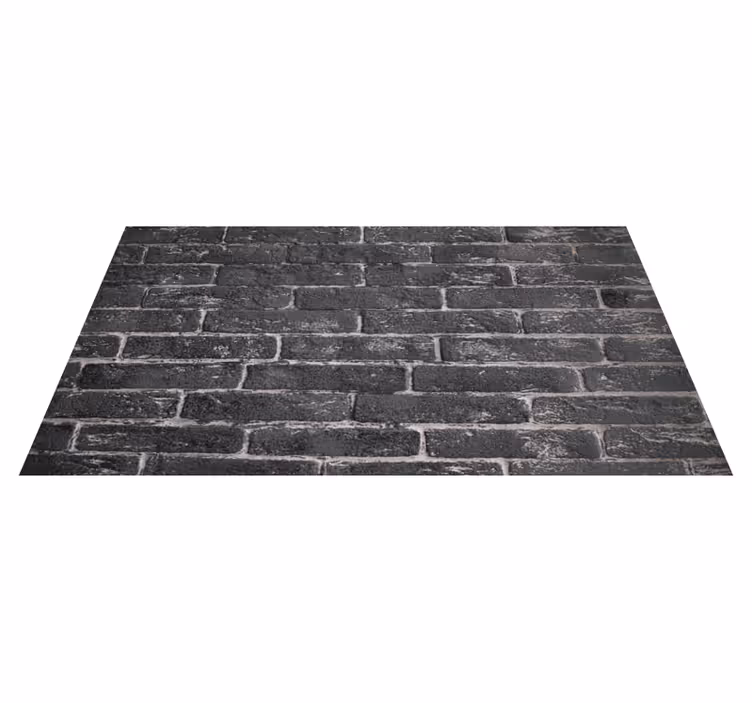 Tapis vinyle pierre brique noire chic - TenStickers