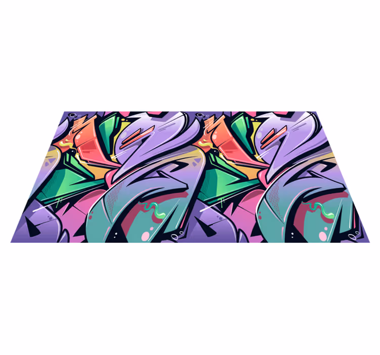 Tapis vinyle entrée motif art de rue graffitis colorés - TenStickers