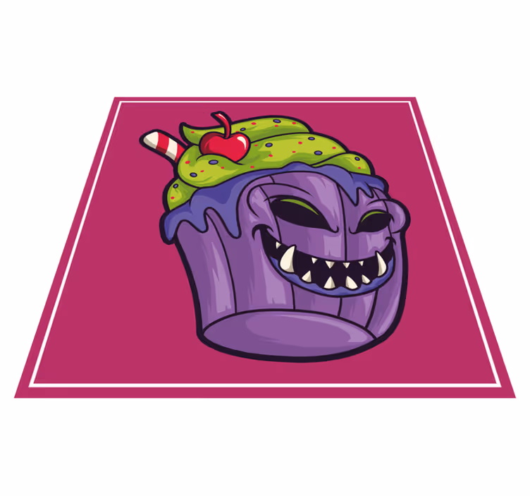 Tapis vinyle ado monstre de cupcake vorace - TenStickers