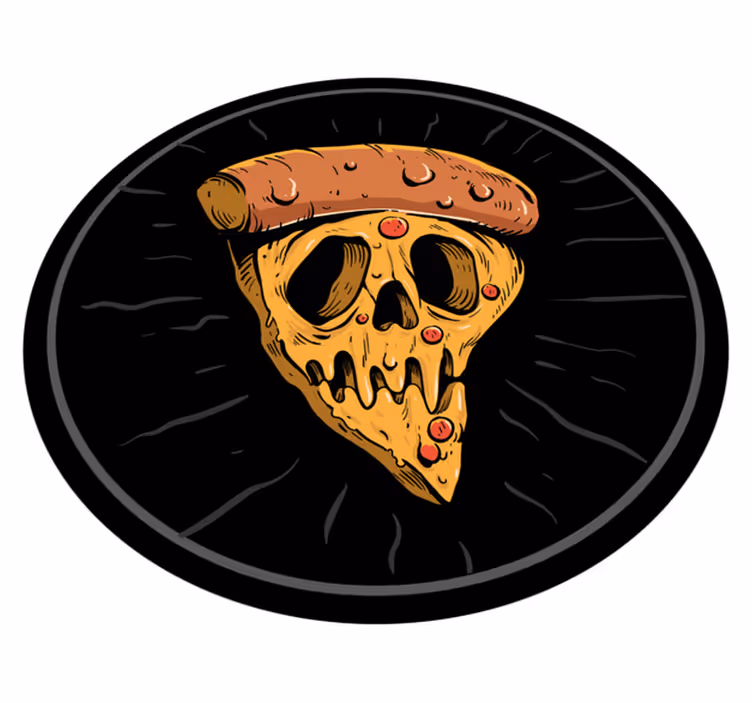 Tapis vinyle ado tranches de pizza en forme de crâne - TenStickers