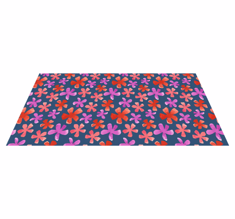 Tapis vinyle salon vinylee pétale rouge et violet - TenStickers