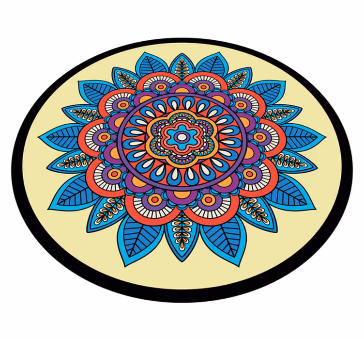 Tapis vinyle mandala motif circulaire coloré - TenStickers