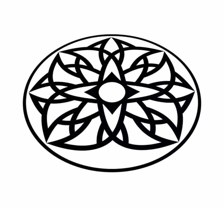 Tapis vinyle mandala conception en noir et blanc - TenStickers