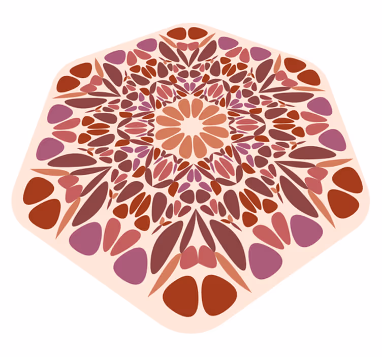 Tapis vinyle mandala élément floral vivant - TenStickers