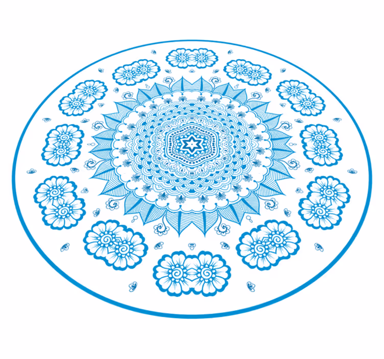 Tapis vinyle mandala inspiration florale complexe - TenStickers