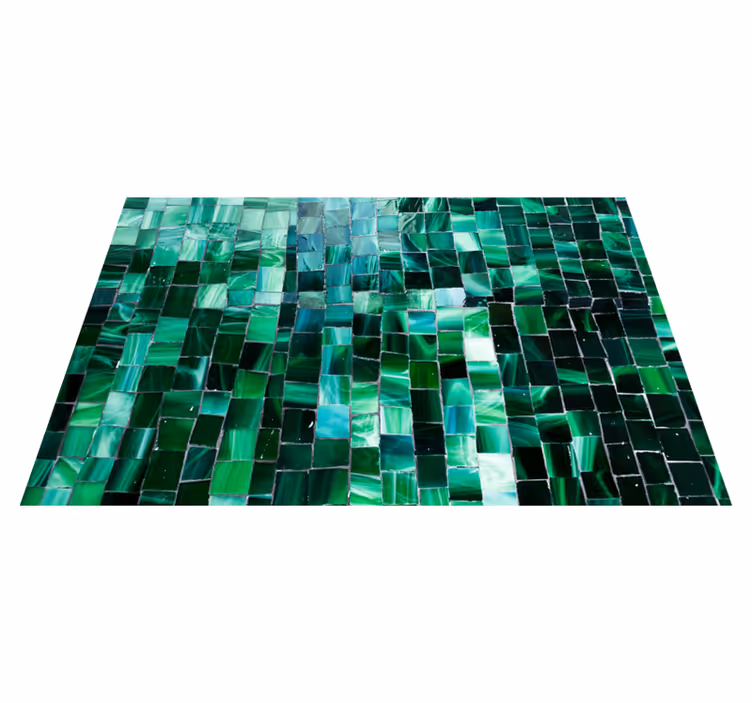Tapis vinyle carreaux Carreau de mosaïque vert dégradé - TenStickers