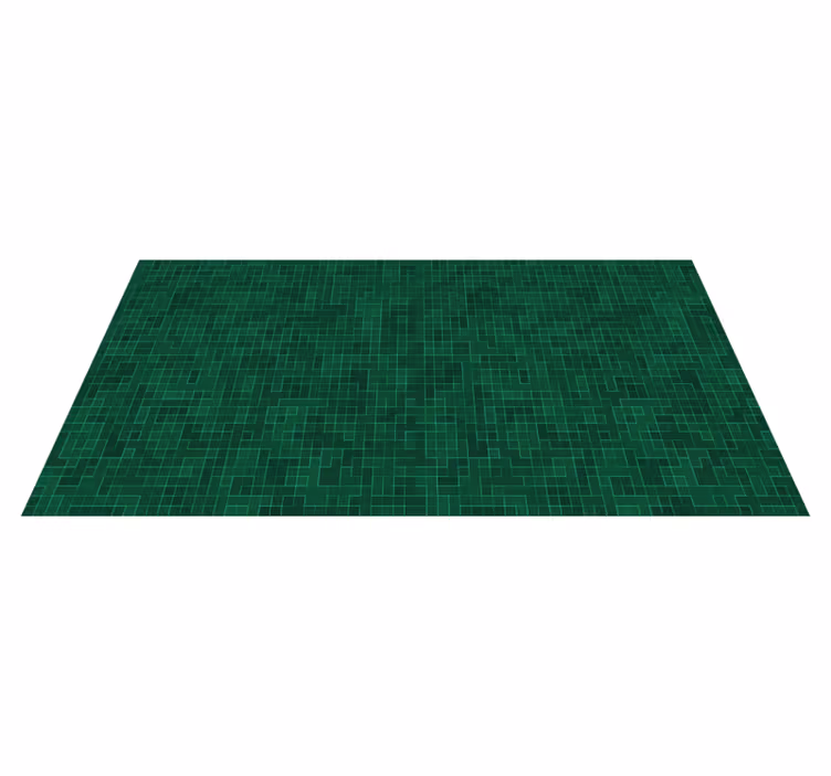 Tapis vinyle carreaux Détail verte brillante - TenStickers