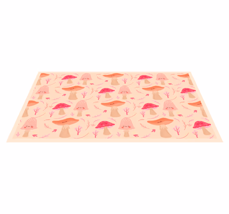 Tapis vinyle plantes joyeux champignons classiques - TenStickers