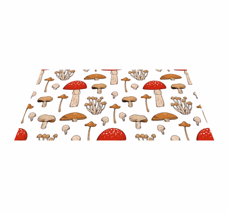 Tapis vinyle nature paysage de rêve aux champignons - TenStickers
