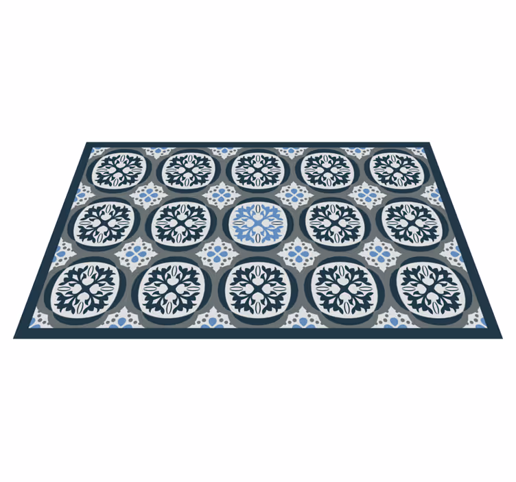 Tapis vinyle carreaux de ciment tuiles florales élégantes - TenStickers