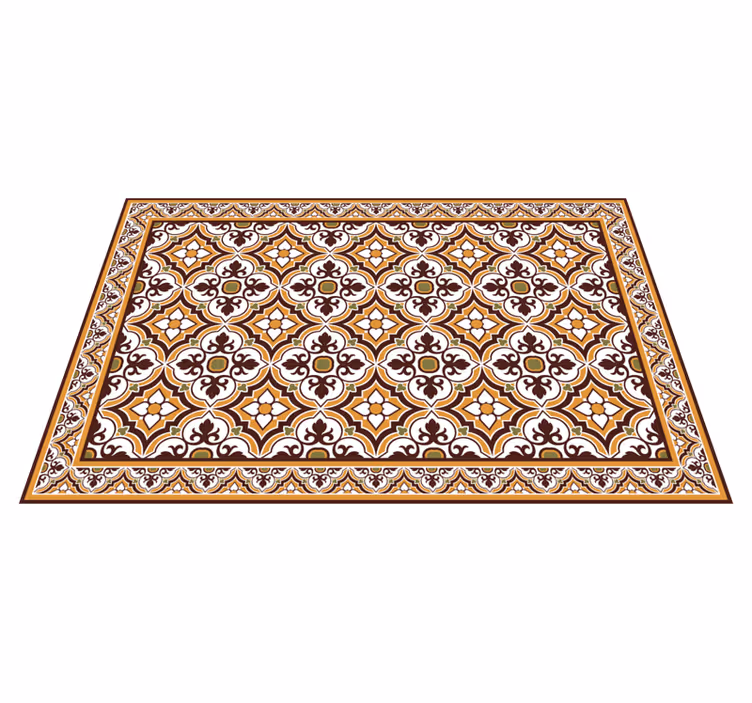 Tapis vinyle carreaux Plantes brunes et vertes - TenStickers
