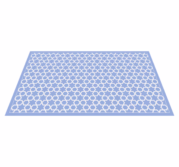 Tapis vinyle géométrique motif étoilé hexagonal - TenStickers