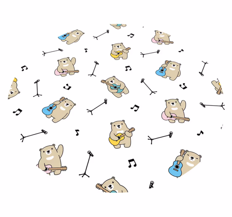 Tapis vinyle bébé l'ours musical amusant - TenStickers