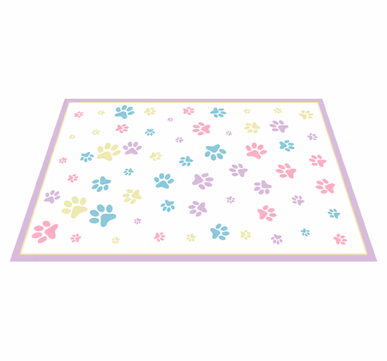 Tapis vinyle animal Pattes de chien colorées fantastiques - TenStickers