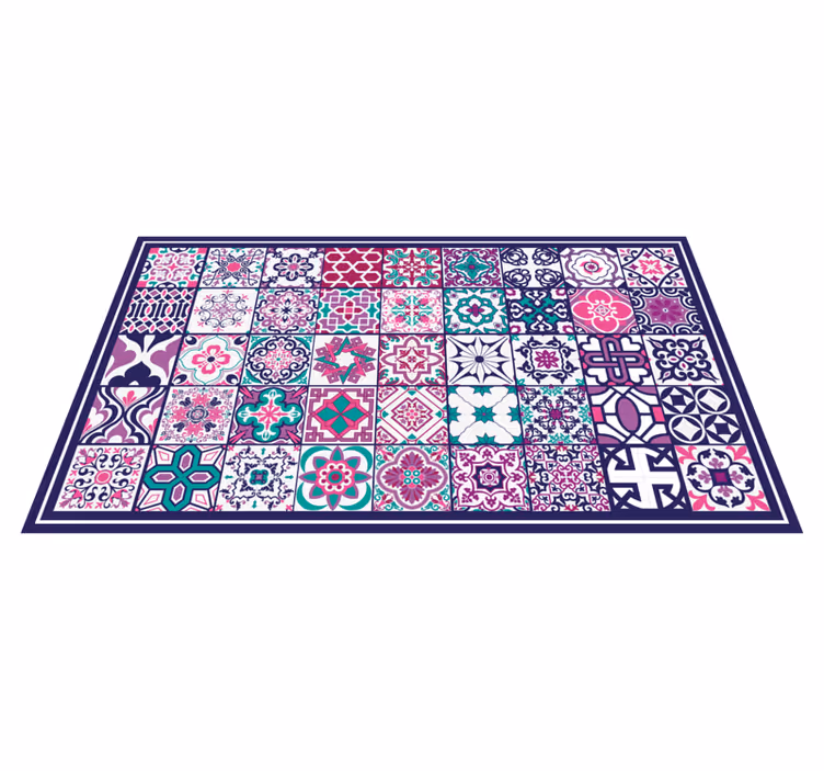 Tapis vinyle carreaux marocains roses - TenStickers