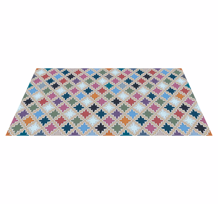 Tapis vinyle carreaux colorés irréguliers - TenStickers