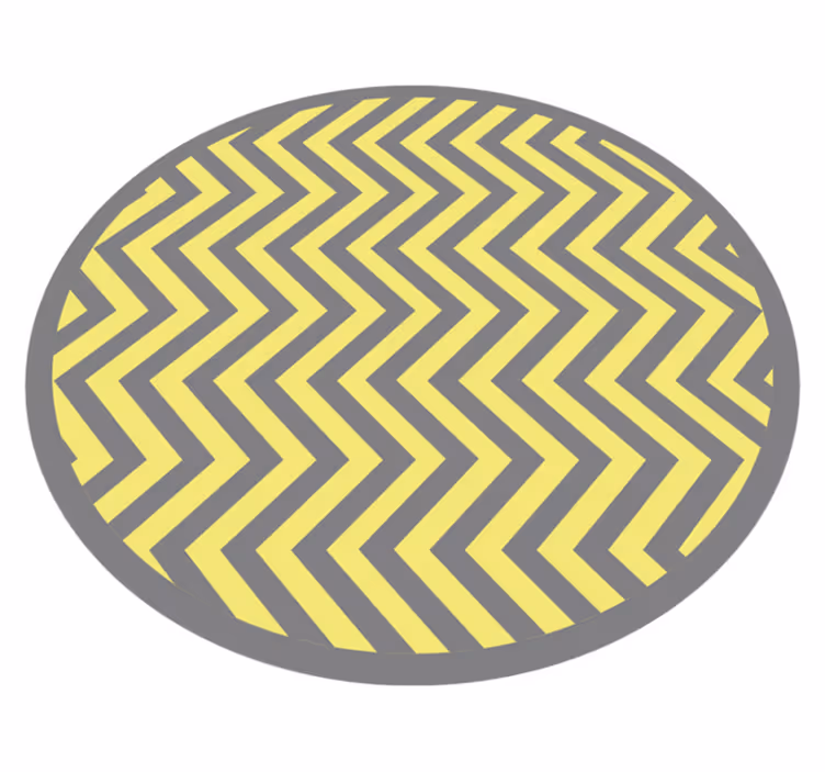 Tapis vinyle géométrique chevrons gris et jaune - TenStickers