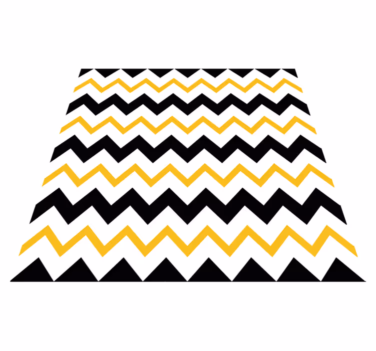 Tapis vinyle salon Lignes en zigzag noires et jaunes - TenStickers